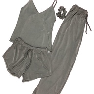 Shiny Gray - Pajama sleepwear set high quality cotton material for women