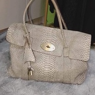 Snake Pattern Satchel Leather Bag