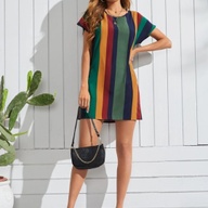 SHEIN LUNE COLORFUL STRIPE TUNIC DRESS