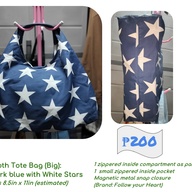 Pre-loved bag (Blue & white cloth tote bag)