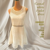 Casual White Eyelet Dress