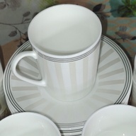 Striped Espresso Cups and Saucer Set