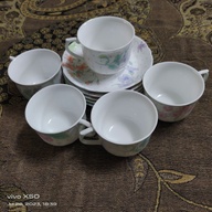 Floral Coffee or Tea Cups and Saucer Set.