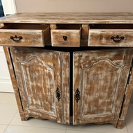 STURDY 19TH HEAVY SOLID WOODEN SIDEBOARD