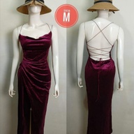 Maroon Backless Dress