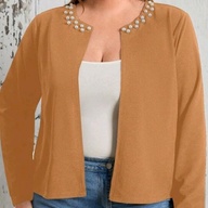 Pre Loved Original Emery Rose Open Jacket Brown with pearls