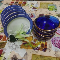 Soup Bowls and Cake Plates Set