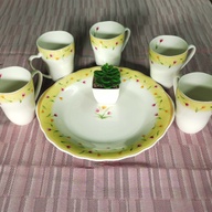 Floral Mugs and Platter Set