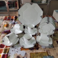 Octagon Grape Vine Platter with Cake Plates & Cups and Saucer Set