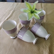 Purple Footed Tall Cups Set