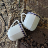 Octagon Mugs and Cake Plates with Long Teaspoon Set