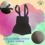 Jewels Black Striped Romper (Brand new w/ tags)