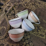 Multicolor Tea or Coffee Cups and Saucer Set