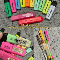 Original and Pastel Stabilo (with freebies: Faber Castell Highlighter and Sign Pens)