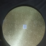 Gold round wooden cake board 12"