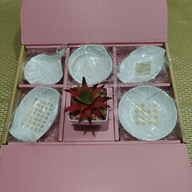 White Soy Dishes in Various Shapes and Design Set