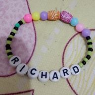 Bracelet, beads with names