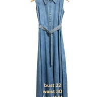 Maxi button down denim dress