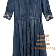 Soft button down vintage maxi denim dress