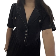 Black semi thick soft denim dress