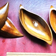 Vintage Leaf Shape Wooden Bowls