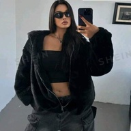 Plus size fur cold weather jacket