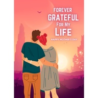 FiBei Greetings Forever Grateful For My Life Poetry Talking Card - Scan the Purple QR Code to Activate Talking Card