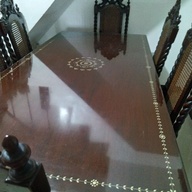 Vintage Narra Dining Table with 2 Presidential Chairs