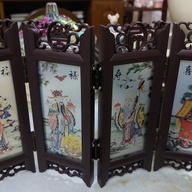 Vintage Four Panel Asian Screen (miniature)