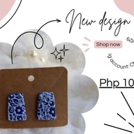 White stamped earrings