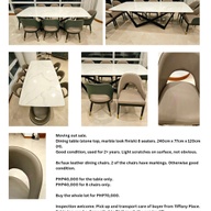 Dining table + 8 dining chairs