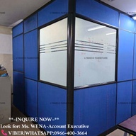 FLOOR TO CEILING WITH GLASS MODULAR PANEL OFFICE PARTITION & OFFICE FURNITURES