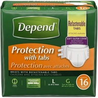 16 PCS Depend (Protection with Tabs) Adult Diaper