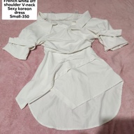 Korean off shoulder white dress