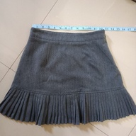 Gray Pleated Hem Skirt | High Waist Skirt | Casual Wear for Women