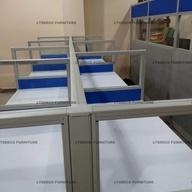 Fabric with glass workstation cubicle office furniture and partition