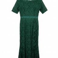 Elegant Emerald Lace Gown