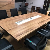 Conference table with design full laminated finish office furniture and partition