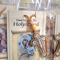 Olive wood cross necklace