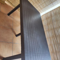 Plastic rattan table