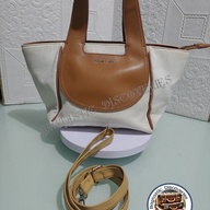 PRELOVED | UKAY ♛♛♛ CK CANVAS AND LEATHER TWO-WAY BAG ♛♛♛