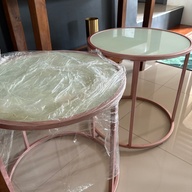 Glass top sidetable