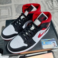 💯My #Preloved #BNDS Authentic Nike Air Jordan 1 Mid White Gym Red Black💯