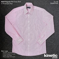 (PRE-OWNED) B&W Regular Fit Dress Shirt in Pinstriped Red