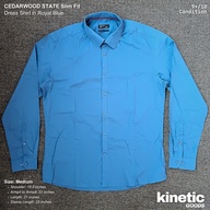 (PRE-OWNED) CEDARWOOD STATE Slim fit Dress Shirt in Royal Blue
