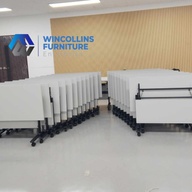 Folding Table with Modesty and Caster Wheels — Heavy Duty