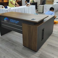Executive Table, L-Shape Type with Drawer and Cabinet