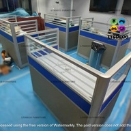 Office Partition Modular Workstation with Stripe Glass