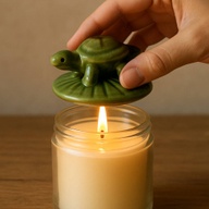 Ceramic Turtle Candle Cap