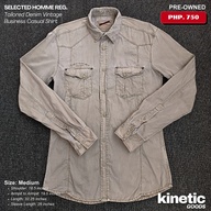 (PRE-OWNED) SELECTED HOMME REG. Tailored Denim Vintage Business Casual Shirt